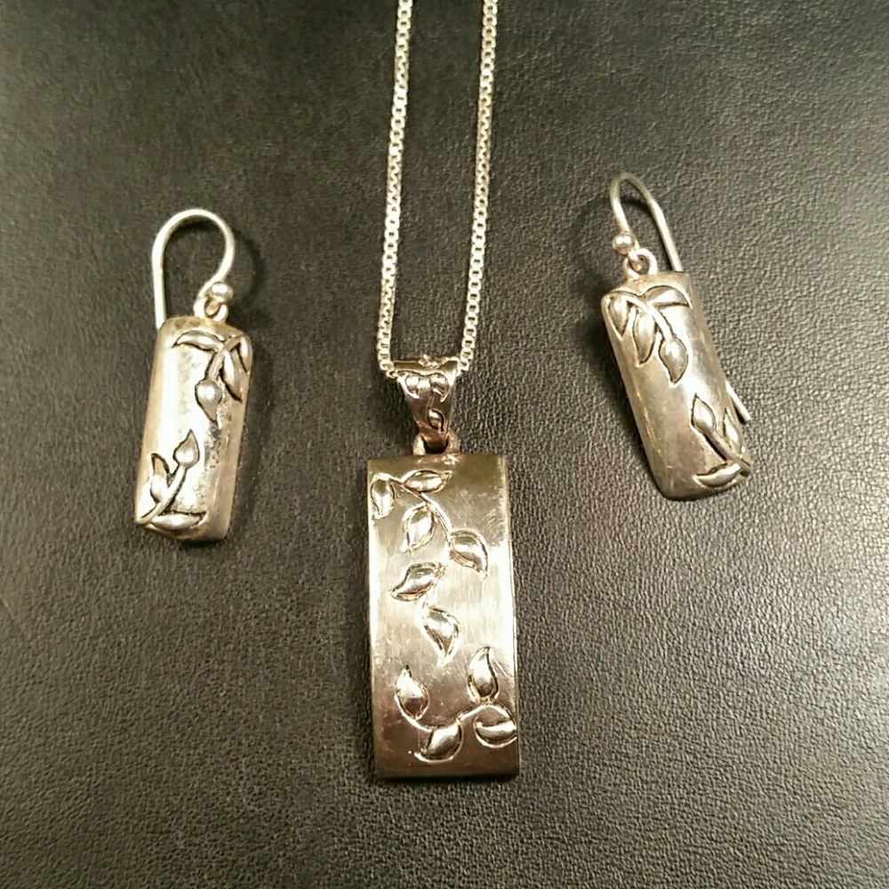 Sterling Silver Necklace & Earring Set